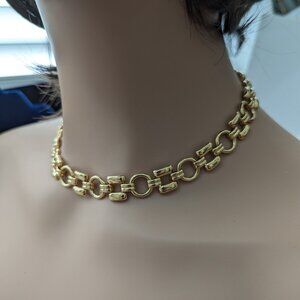 Trifari Link Articulated Necklace Choker Signed Vintage Exc Condition